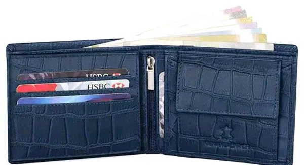 Wildhorn WildHorn® RFID Protected 100% Genuine Leather Wallet for Men  - Blue