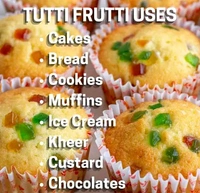 Freshana Tutti Frutti Papaya Cherry, Multicolour, 400g Topping, icing for Cakes, Breads Jelly Beans - 200g