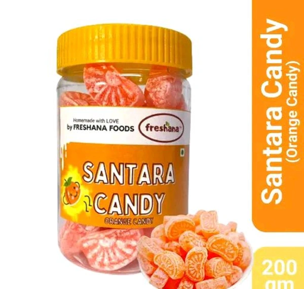 Freshana Combo of Santara Candy & Tini-Mini (200G+200G) Orange Narangi Toffee and Tinimini Flavoured Sugar Coated Saunf Mouth Freshener (Mukhwas)