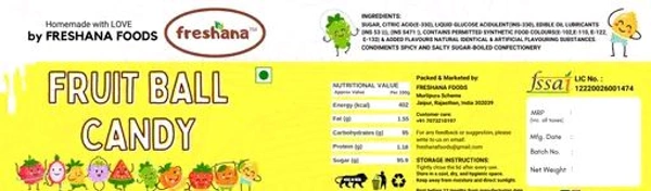 Frershana Fruit Ball Candy 200G Yummy Fruit Balls Candy (Multi Color & Mix Fruit) Sour Candy