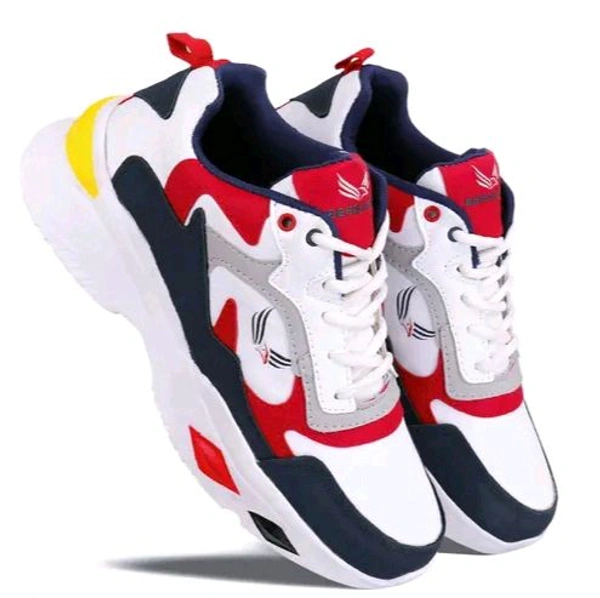 Bersache Men's Bersache Lightweight Casual Shoes with High-Quality Soles | Comfortable Shoes for Sneakers, Walking, Training, and Daily Wear - Red, IND-7