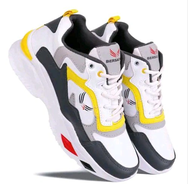 Bersache Men's Bersache Lightweight Casual Shoes with High-Quality Soles | Comfortable Shoes for Sneakers, Walking, Training, and Daily Wear - Yellow, IND-9