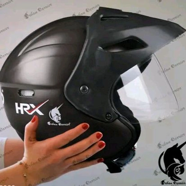 Urban Carrier URBAN CARRIER Dashing ISI Certified Open Face Helmet for Men and Women with Clear Visor Motorbike Helmet-ABS Material - Black