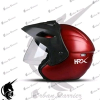 Urban Carrier URBAN CARRIER Dashing ISI Certified Open Face Helmet for Men and Women with Clear Visor Motorbike Helmet-ABS Material - Red