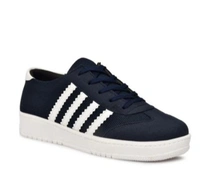Men Lace-Up Sneakers With Faux Leather Upper - Navy Blue, 6