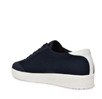 Men Lace-Up Sneakers With Faux Leather Upper - Navy Blue, 6