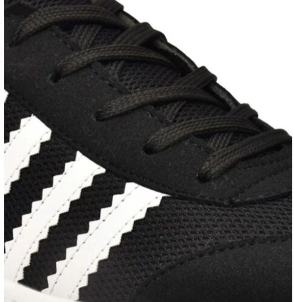 Men Lace-Up Sneakers With Faux Leather Upper - 6, Black