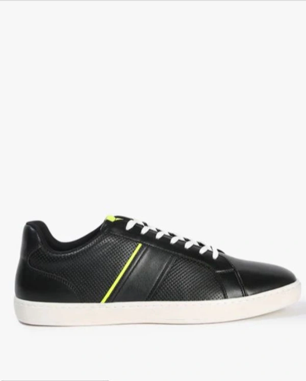 Low Top Lace-Up Sneakers  - Black, 9