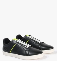 Low Top Lace-Up Sneakers  - Black, 9