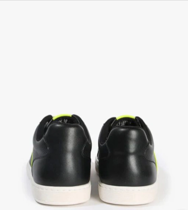 Low Top Lace-Up Sneakers  - Black, 9