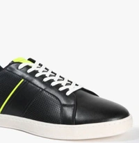 Low Top Lace-Up Sneakers  - Black, 9
