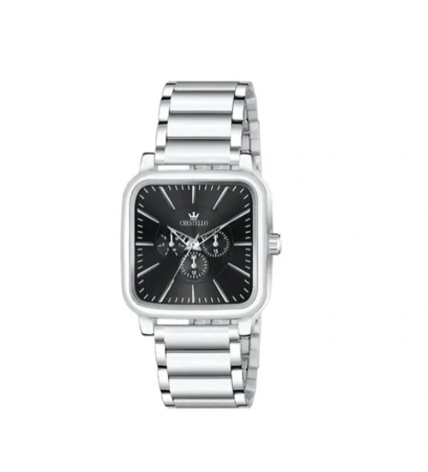 Men Analogue Watch With Deployant Clasp - Silver, OS