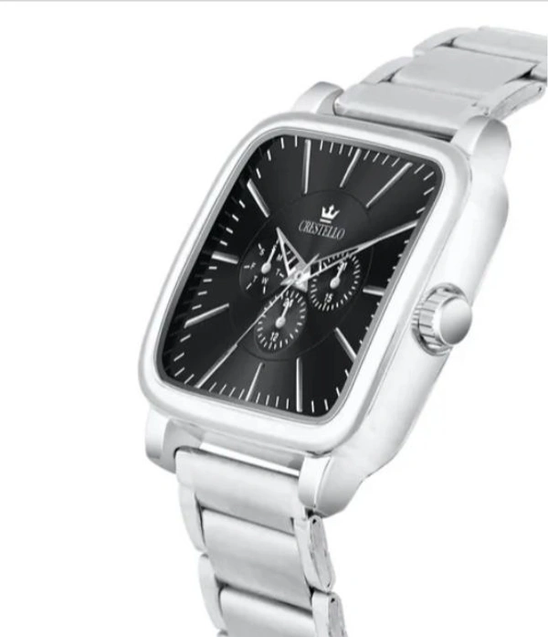 Men Analogue Watch With Deployant Clasp - Silver, OS