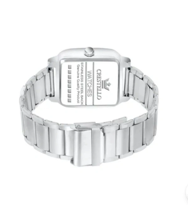 Men Analogue Watch With Deployant Clasp - Silver, OS