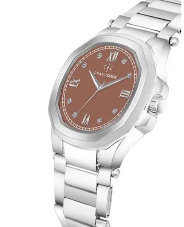 CHARLIEKEEN CC-GSQ00020-BROWN-CH Analogue Watch with Deployant Clasp - Brown, OS