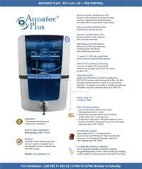 Advance Plus 12L RO+UV+UF+TDS Water Purifier for Home (White, Blue)