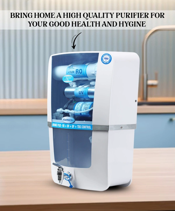 Advance Plus 12L RO+UV+UF+TDS Water Purifier for Home (White, Blue)