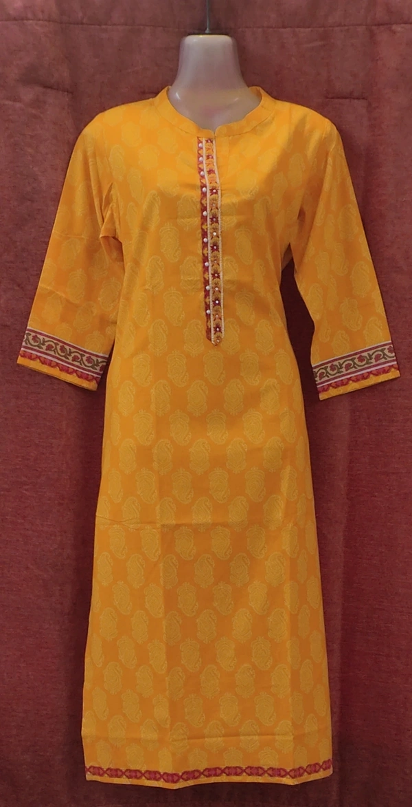 Kesari Yellow Jaipur Print Kurta