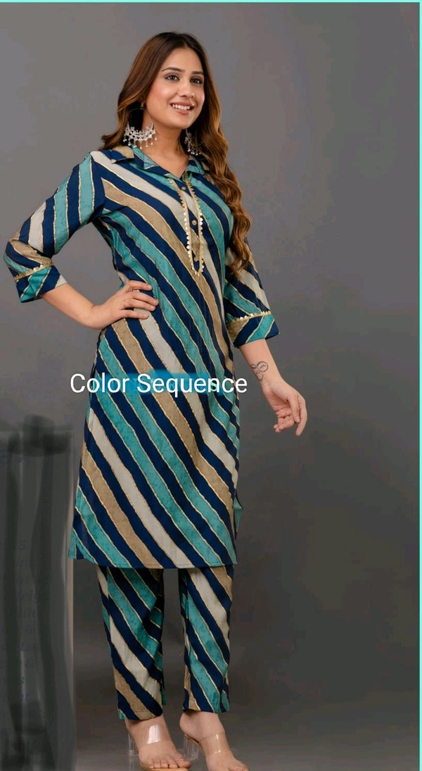 Turquoise Blue Lehriya With Sequence 