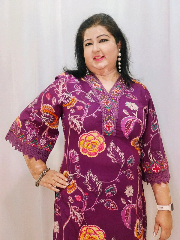 Purple Floral Pakistani Style