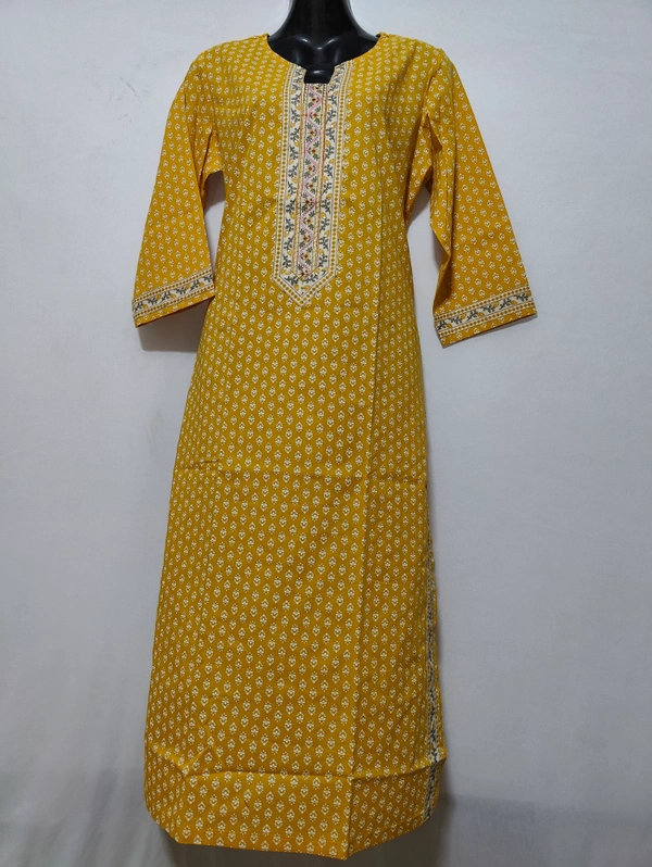 Yellow Off-White Small Print Kurta