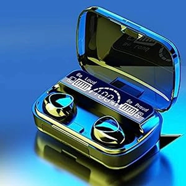 M10 TWS Bluetooth 5.1 Earphone Charging boxwireless Earbuds Stereo Sports Waterproof with Microphone True Wireless Bluetooth Headset (Black) 