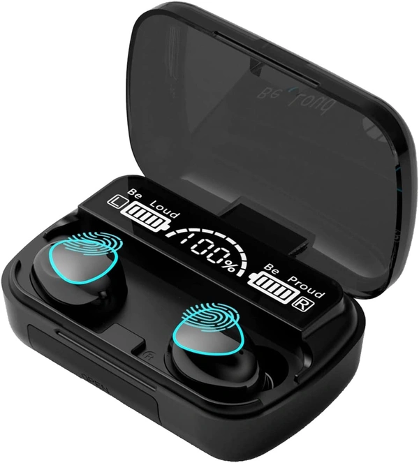 M10 TWS Bluetooth V5.1 in-Ear Wireless Earbuds with Upto 3 Hours Playback Stereo Sports Waterproof Bluetooth Earph Color:  Black 