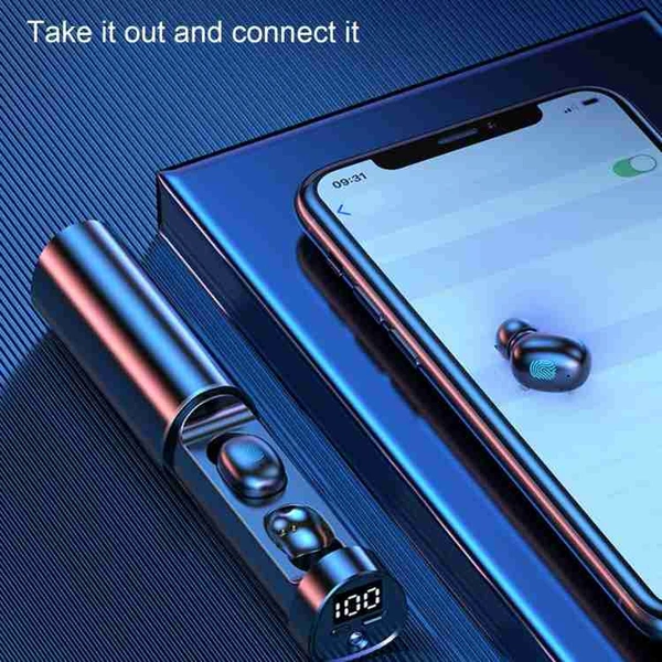 N21 TWS Earbuds with Magnetic Design and Shocking Audio Visual Automatic Pairing and Long Battery Life Color:  Black 