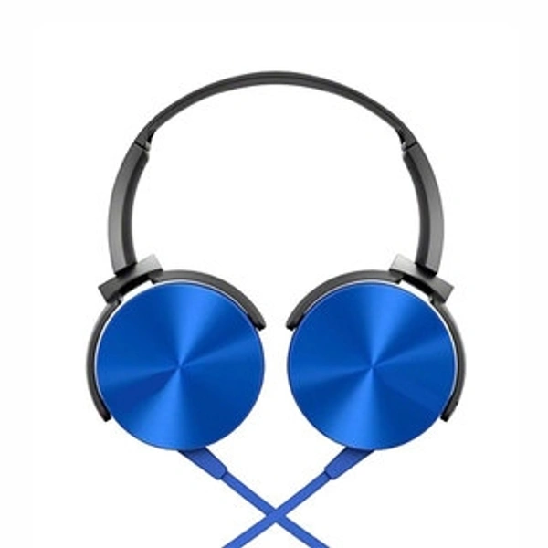 LEZZIE Extra bass Bluetooth Headset with Deep bass Wired Headset (Blue, On the Ear)