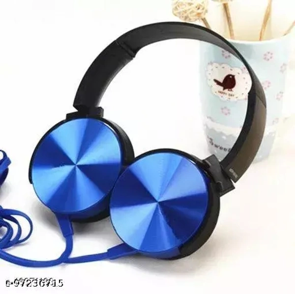 LEZZIE Extra bass Bluetooth Headset with Deep bass Wired Headset (Blue, On the Ear)