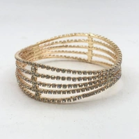 Staying Bracelet  KADA 5LINE STONE Visit the  ZENEME Bangle Gold Plated American Diamond Studded Antique Style Celebrity Inspired Kada Bangle Jewellery For Girl and Women - Gold, 2.8