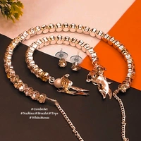 Luxury Rondo  Necklace1 tops2 bracelet1 free size American styling Minimum only online Payment Accept  - Gold