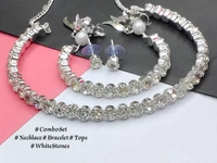 Luxury Rondo  Necklace1 tops2 bracelet1 free size American styling Minimum only online Payment Accept  - Gold