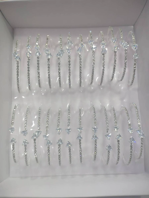 KADA FREE SIZE FULL STONE BRACELET 101SKU : AD KADA ROSE Silver 2 Pics  - Gold, Free Size