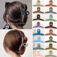 505 Naievear Hair Claw Clip Solid Color Elegant Acrylic Clamp Non-slip Styling - 6 mixed colors, Large