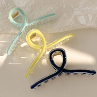 505 Naievear Hair Claw Clip Solid Color Elegant Acrylic Clamp Non-slip Styling - 6 mixed colors, Large