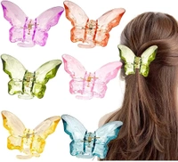 0002 Butterfly Hair Clip Hair Claw Crab Barrettes Solid Sweet Simple Hair Clamps For Women Girls Hair Claw Clips Toddler Girl Hair Accessories - 2،5
