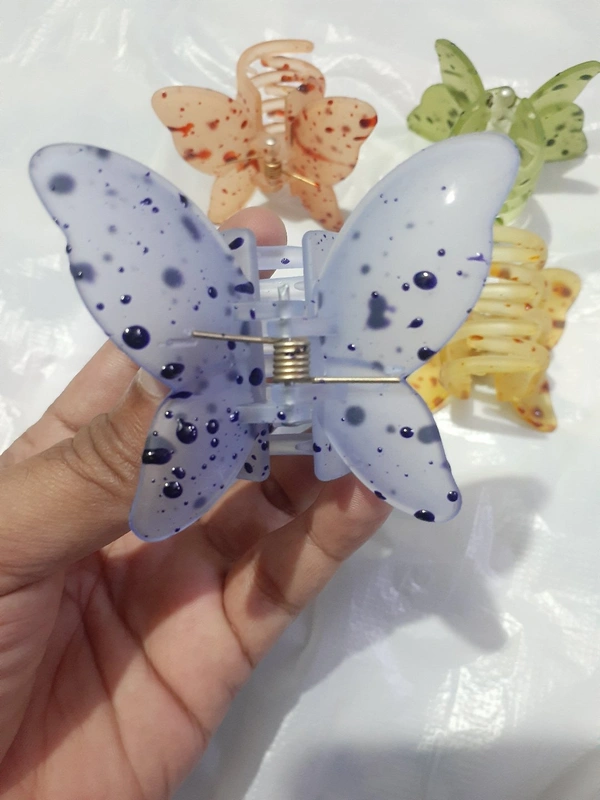 0002 Butterfly Hair Clip Hair Claw Crab Barrettes Solid Sweet Simple Hair Clamps For Women Girls Hair Claw Clips Toddler Girl Hair Accessories - 2،5