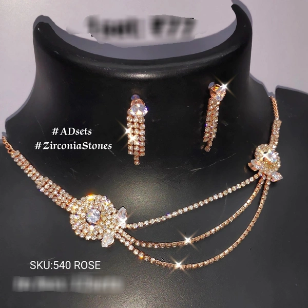 Necklace  AD NECKLACE SET SILVER 540SKU  - Silver