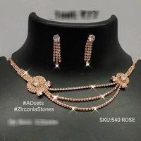 Necklace  AD NECKLACE SET SILVER 540SKU  - Silver