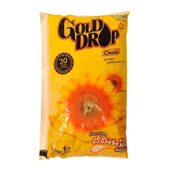 Lohiya Group Gold Drop Classic Refined Sunflower Oil - 1Ltr