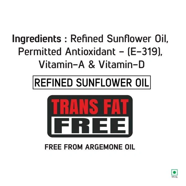 Aadhar Refined Sunflower Oil, 1L - 1 L