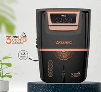 AQUA Zuric RO Water Purifier With Alkaline, Copper, Ro, Tds, Wall or Countertop Installation, 12L Storage White Home and Kitchen Use - Black
