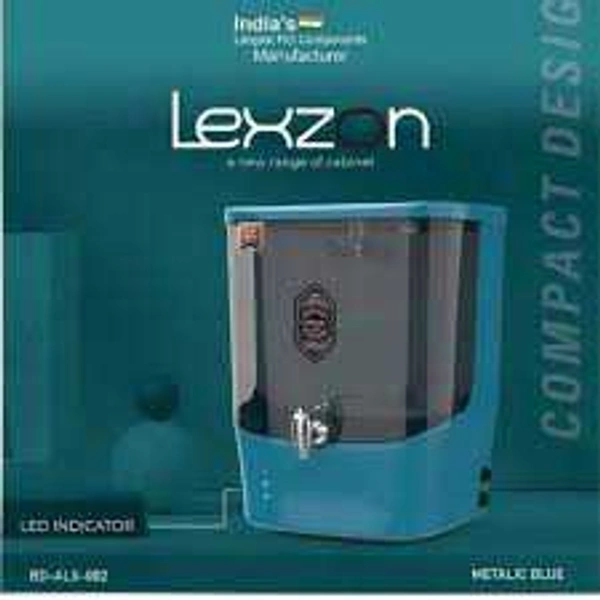 Lexzon RO Water purifiers With Alkaline + Ro + Tds Fully automatic LED indicator Capacity 15 Ltr - Aqua Grey