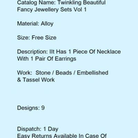 Beautiful Fancy Necklace Set - Free Size