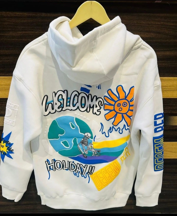 H & M H&M Branded Hoodie 280-300 GSM with Fleece - White, M