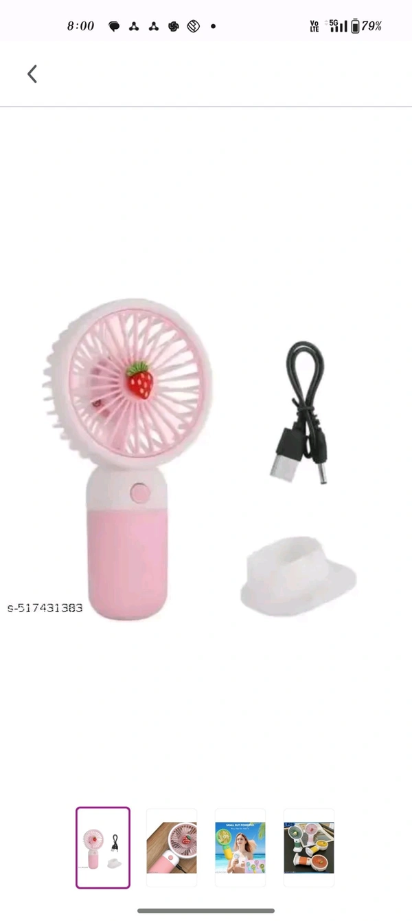 Fan Mini - Free Size, Tickle Me Pink