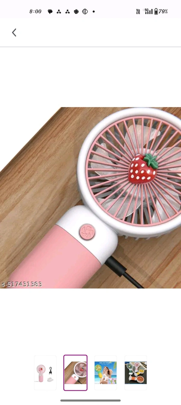 Fan Mini - Free Size, Tickle Me Pink