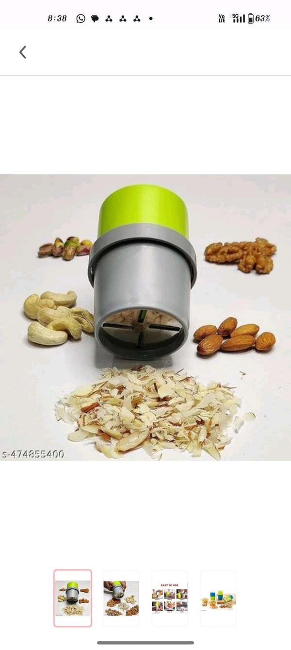 Dry Fruit Cutter, Slicer, Grinder, Chocolate Cutter and Butter Slic... - plastic, Free Size