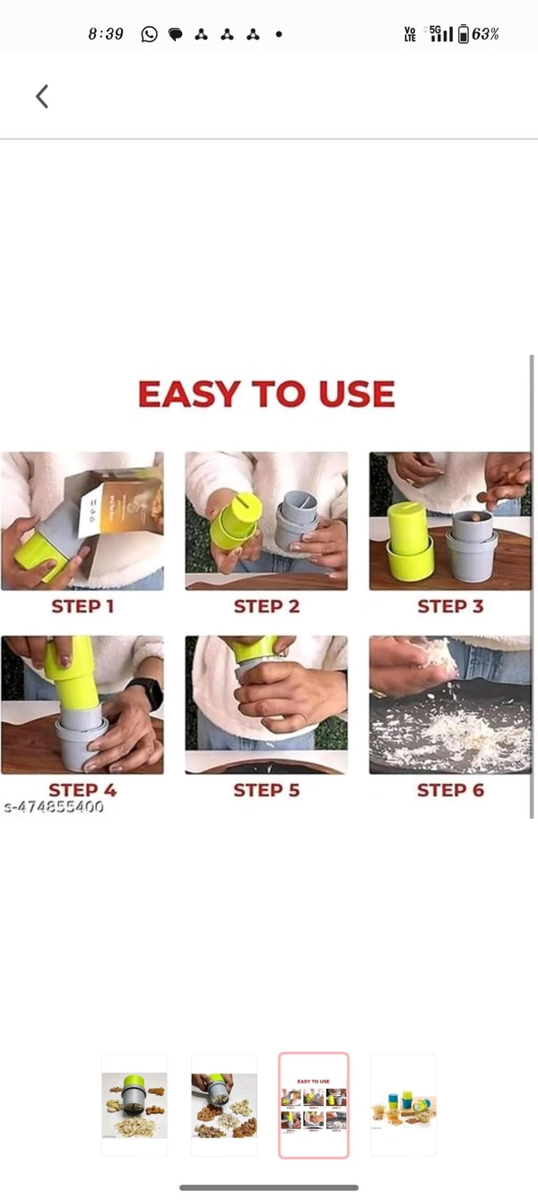 Dry Fruit Cutter, Slicer, Grinder, Chocolate Cutter and Butter Slic... - plastic, Free Size